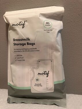 NEW Motif 40 Count Breast Milk Storage Bags BPA Free Leak Proof Freezer Safe